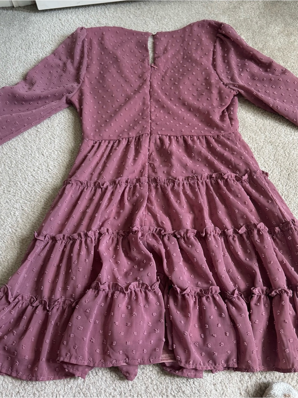 Women’s Altar’d State Long Sleeve Boho Ruffled Mini Dress Cottagecore Purple - Picture 5 of 15